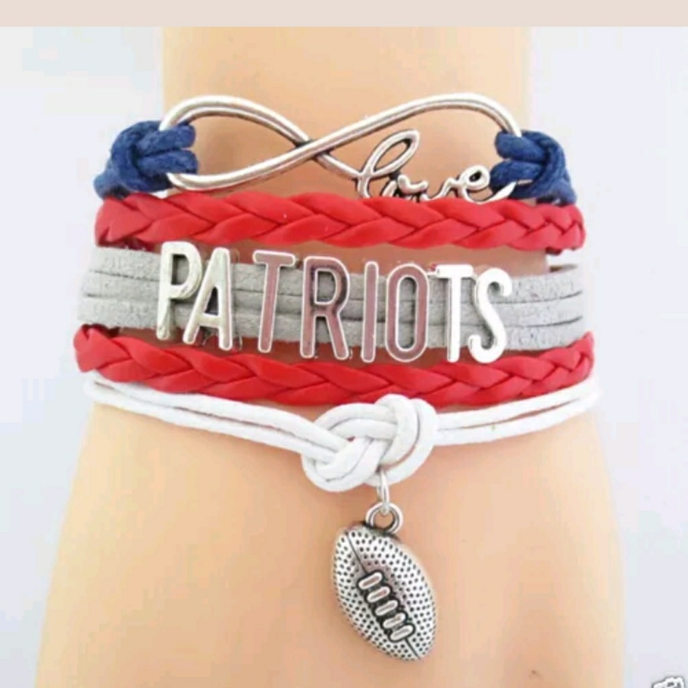 New England Patriots Football Charm Bracelet